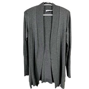 Lightweight Gray Cardigan with Grommet Detailing
